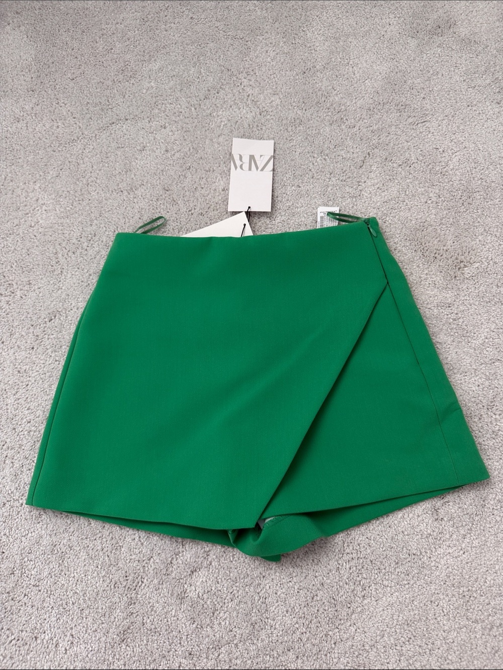 Zara Emerald Green Wrap-Front Skort
